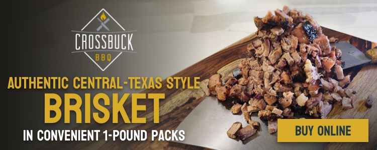Crossbuck BBQ authentic Central-Texas style brisket in convenient 1-pound packs - Buy Now!