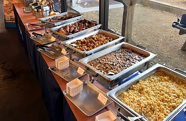 bbq buffet for a catered BBQ event in Dallas