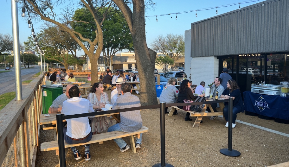 Crossbuck BBQ's patio - a great outdoor party venue in Dallas