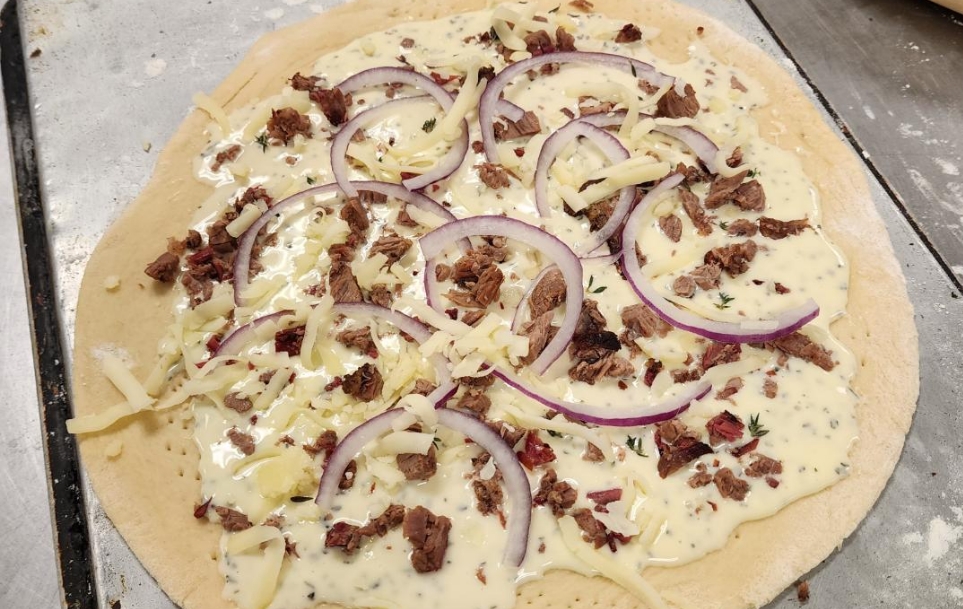 Brisket Pizza Sauce and Toppings