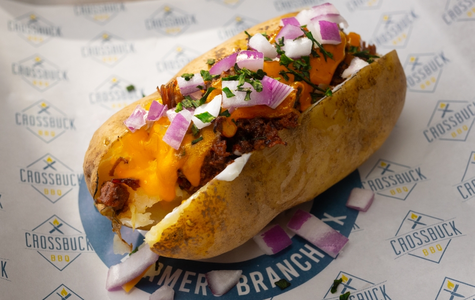 Loaded Brisket Baked Potato at Crossbuck BBQ