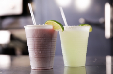 frozen drinks - margarita and strawberry daiquiri