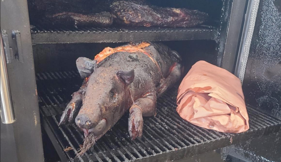 Smoked Whole Hole for Pig Pulling Party in Dallas