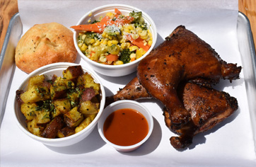 Crossbuck BBQ Dallas - Soy-smoked BBQ Chicken Plate